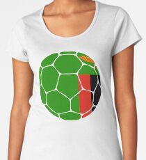 Sambia Fußball Flagge Premium Rundhals-Shirt