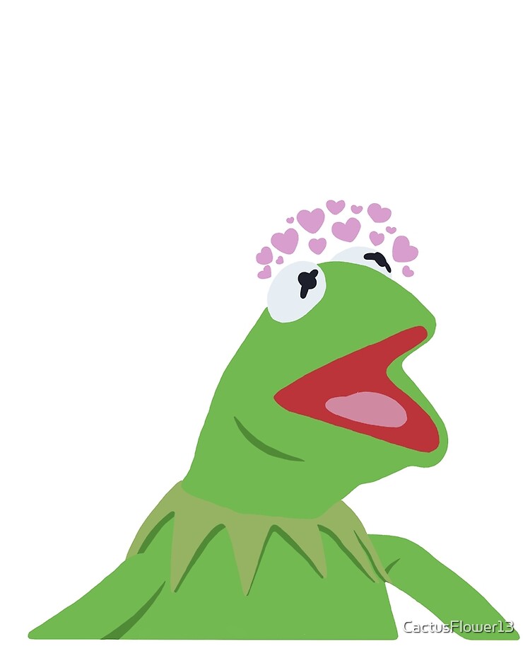 Kermit The Frog With Hearts Drawing