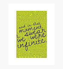 We Were Infinite - Quotes Photographic Print