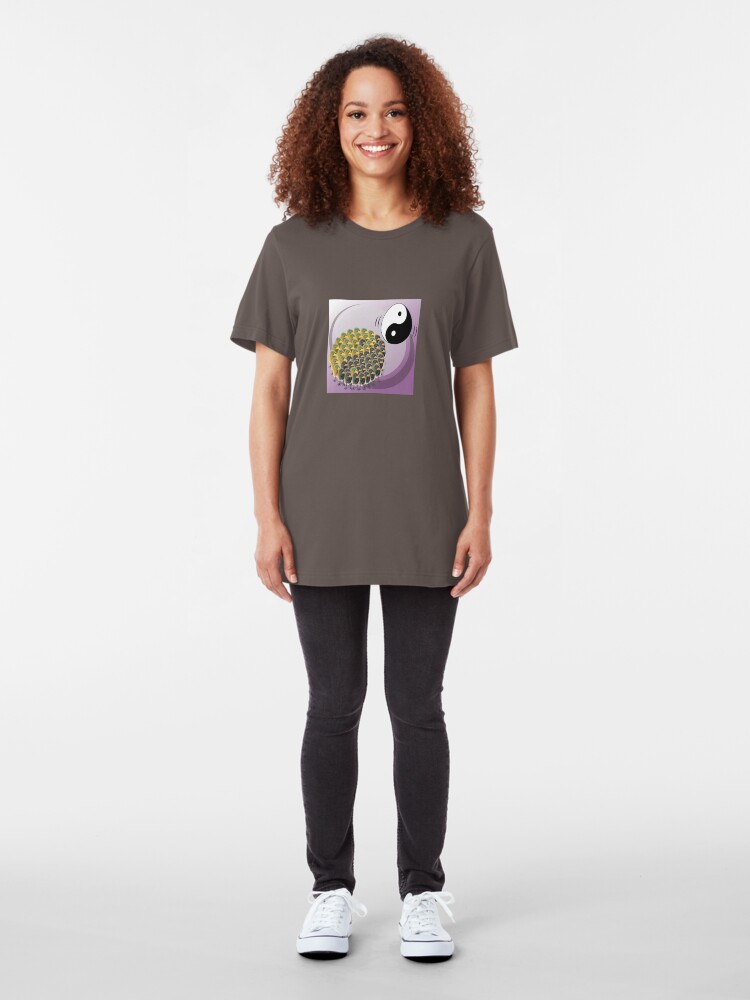Alternate view of Two Scrambled Eggs - Yin-Yang Slim Fit T-Shirt