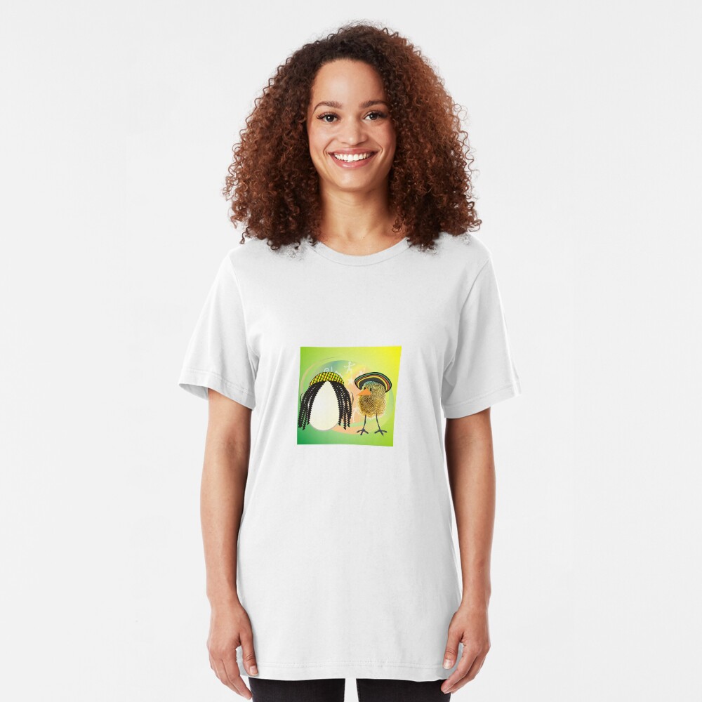 Two Scrambled Eggs - rEGGae Slim Fit T-Shirt