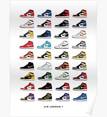 Jordan 1 OG Sneaker Colorways Sneakerheads Poster