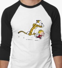 Calvin and Hobbes Run Men's Baseball ¾ T-Shirt