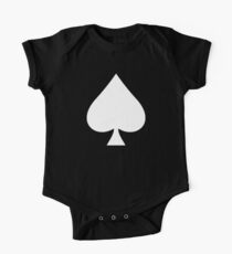 ACE, Ace of Spades, WHITE, Music, Motorbike, Hells Angels, Gang, Gamble, Cards, White on Black One Piece - Short Sleeve