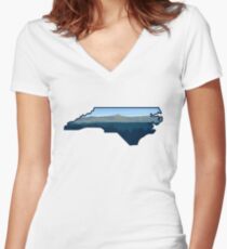 North Carolina State Appalachian Mountains Women's Fitted V-Neck T-Shirt