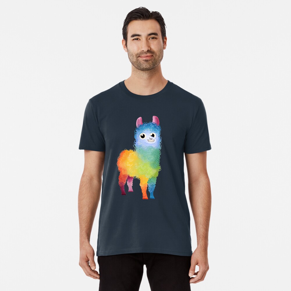 Regenbogen-Lama Premium T-Shirt
