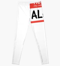 Alex Name Tag Shirt Red Hello My Name is Sticker for School Job Work Group Leggings