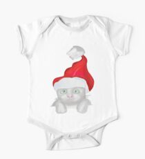 Happy Holiday - Cute Santa Kitty Cat (Original Drawing by ACCI) One Piece - Short Sleeve
