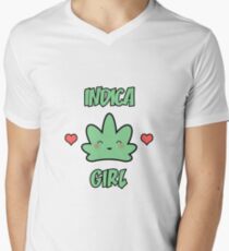 Cute Kawaii Weed Indica Girl Weed Leaf V-Neck T-Shirt
