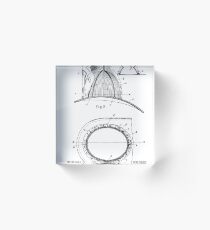Fireman's Hat Vintage Patent Drawing Acrylic Block