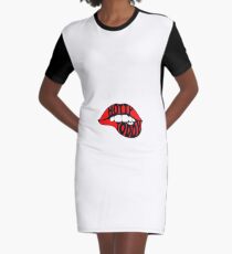 Hotty Toddy lips Graphic T-Shirt Dress
