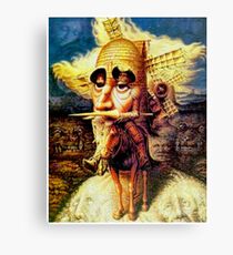 DON QUIXOTE: Weinlese-abstraktes Dali, das am Windmühlen-Druck kippt Leinwanddruck