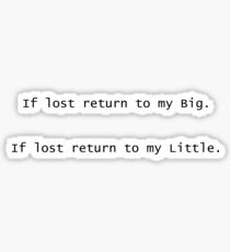 if lost return to my big / little (one for each) Sticker