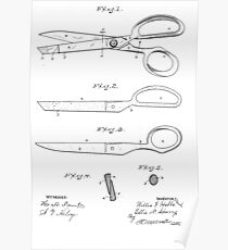 Scissors Designs Vintage Patent Drawing Poster