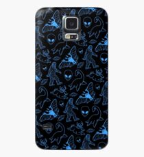 Cryptid Muster (Blaue Linien) Hülle & Klebefolie für Samsung Galaxy