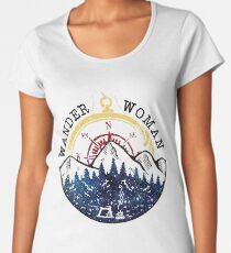 Camping Wander Woman Hiking Vintage Women's Premium T-Shirt
