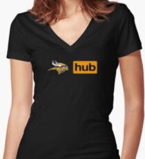 Minnesota Vikings Porn Hub Women's Fitted V-Neck T-Shirt