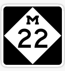 Michigan M-22 | Leelanau Scenic Heritage Route | United States Highway Shield Sign Sticker Sticker