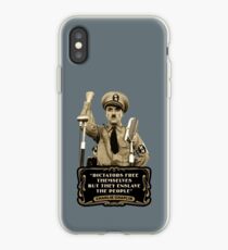 Charlie Chaplin Quotes - "Dictators Free Themselves But They Enslave The People" iPhone Case