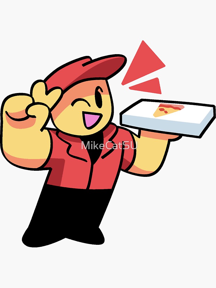 Work At A Pizza Place Delivery Boy Sticker - how to give money on roblox work at a pizza place