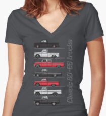 60-64 chevy trucks Women's Fitted V-Neck T-Shirt