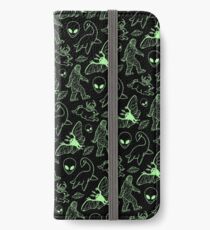 Cryptid-Muster (grüne Linien) iPhone Flip-Case/Hülle/Skin