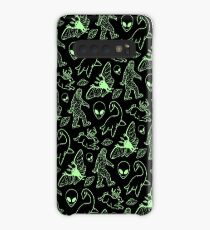 Cryptid-Muster (grüne Linien) Hülle & Klebefolie für Samsung Galaxy