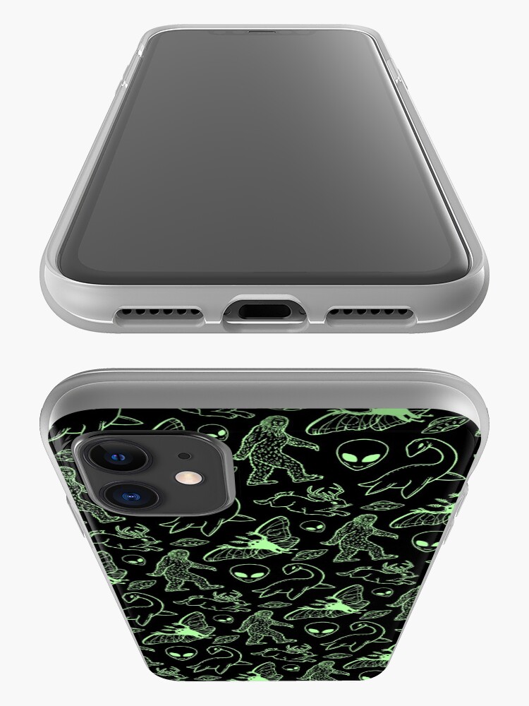 Alternate view of Cryptid Pattern (Green Lines) iPhone Case & Cover