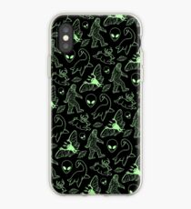 Cryptid Pattern (Green Lines) iPhone Case