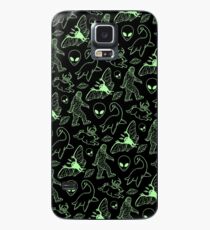 Cryptid-Muster (grüne Linien) Hülle & Klebefolie für Samsung Galaxy