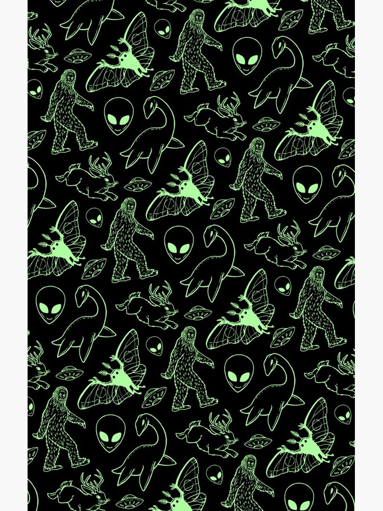Cryptid Pattern (Green Lines) by dianeleonardart