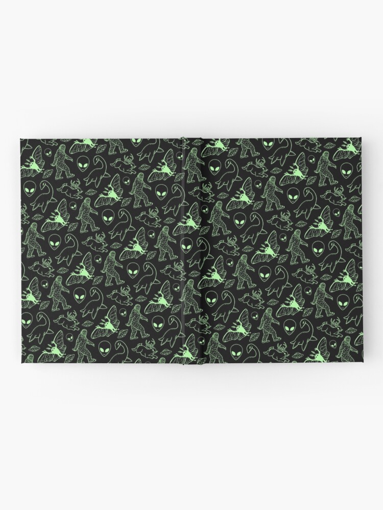 Alternate view of Cryptid Pattern (Green Lines) Hardcover Journal