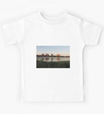 #city #skyline #water #river #cityscape #urban #building #architecture #sky #blue #buildings #panorama #view #downtown #sunset #park #reflection #travel #evening #dusk #lake #panoramic #newyork Kids Tee