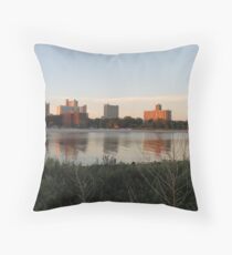 #city #skyline #water #river #cityscape #urban #building #architecture #sky #blue #buildings #panorama #view #downtown #sunset #park #reflection #travel #evening #dusk #lake #panoramic #newyork Throw Pillow