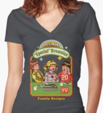 Lass uns Brownies machen Tailliertes T-Shirt mit V-Ausschnitt