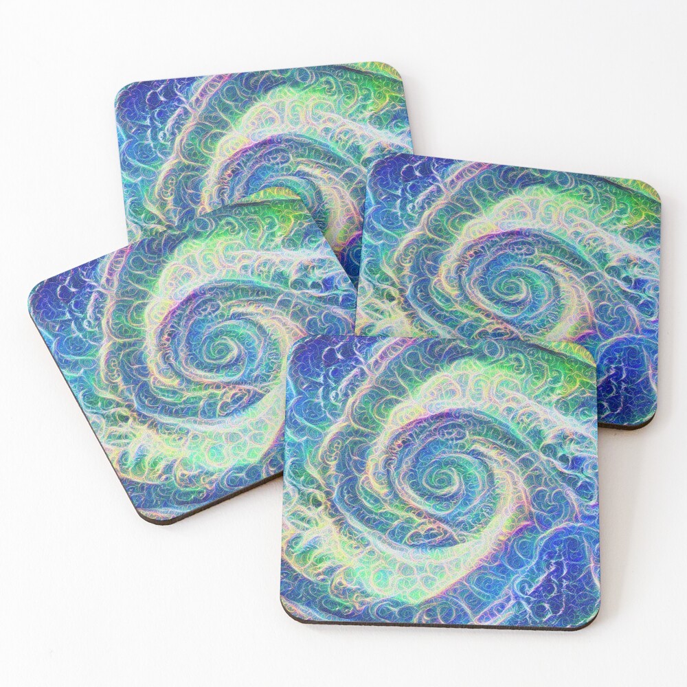 Vortex dragon #DeepDream B Coasters (Set of 4)