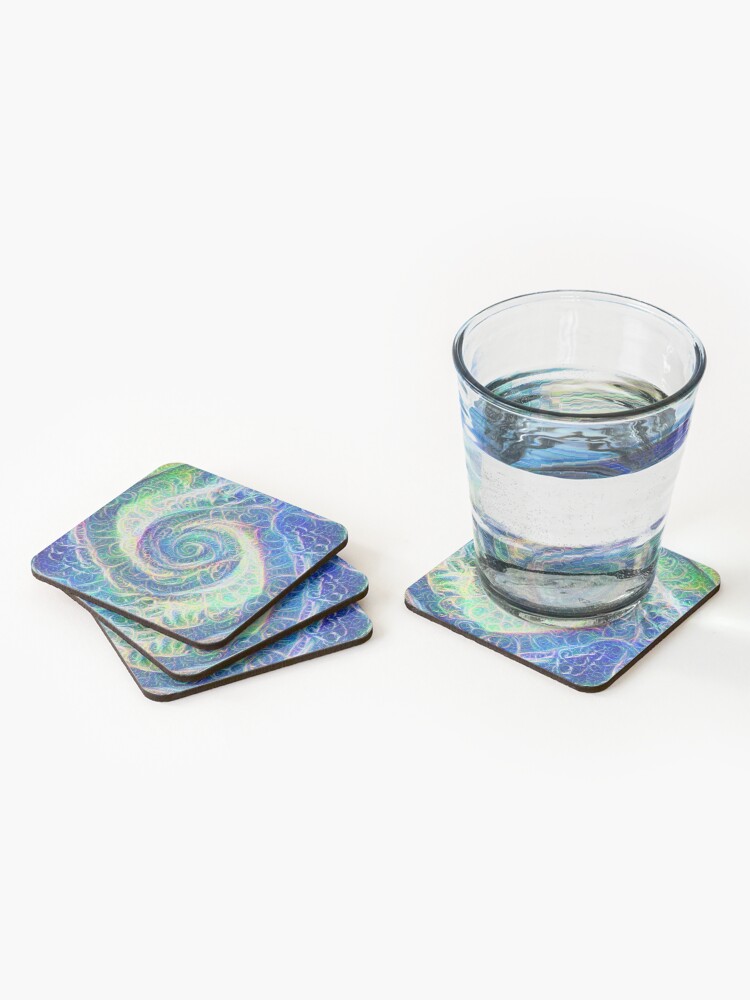 Alternate view of Vortex dragon #DeepDream B Coasters (Set of 4)