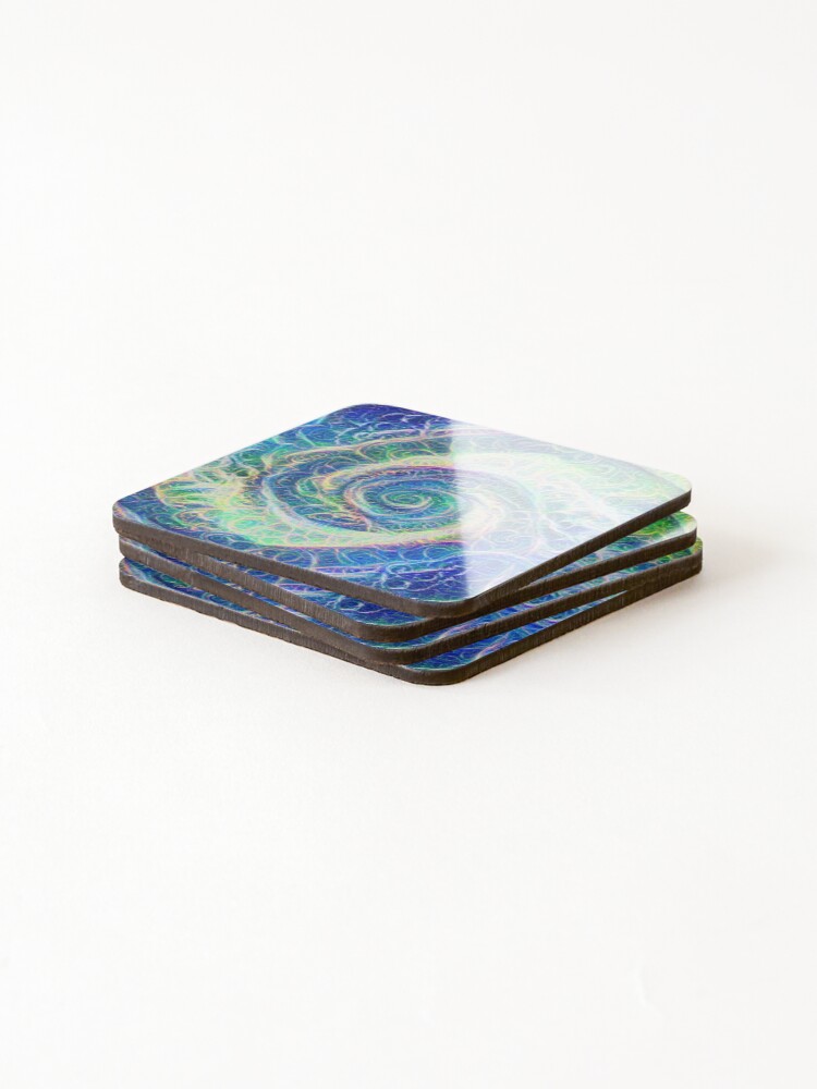Alternate view of Vortex dragon #DeepDream B Coasters (Set of 4)