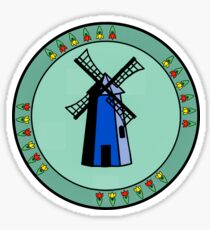 Blue Wildmill Dutch with tulips Sticker