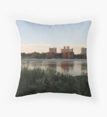 #city #skyline #water #cityscape #urban #river #downtown #sky #panorama #building #architecture #buildings #park #skyscraper #blue #view #reflection #sunset #lake #travel #town #sunrise #landscape Throw Pillow