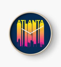Retro- Skyline der Skyline-80s Atlanta Uhr