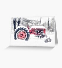Old Farmall Tractor in Winter Greeting Card