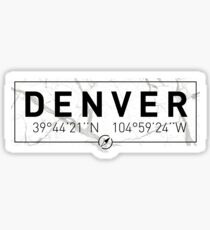 The longitude and latitude of Denver Sticker