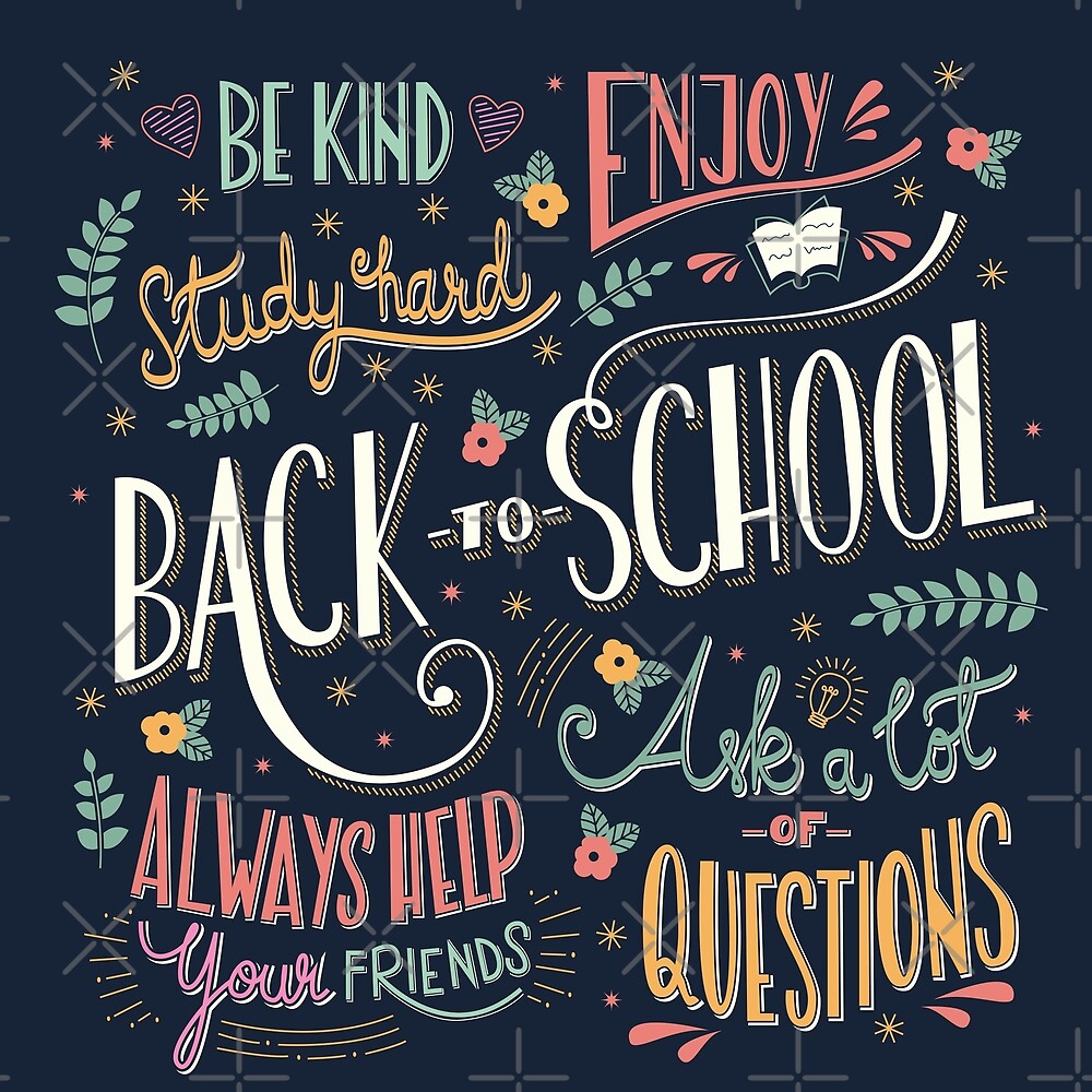 "Back To School Colorful Typography Drawing On Blackboard With ...