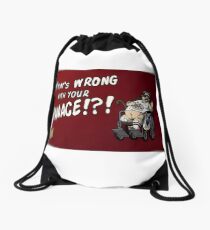 Mr. Plinkett - What’s Wrong With Your Face - Red Background Wheelchair Drawstring Bag