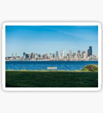 Bench And Seattle Skyline Sticker