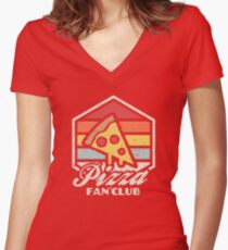 Pizza fan club Fitted V-Neck T-Shirt