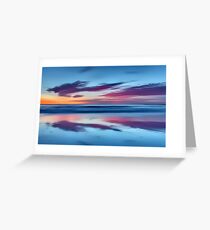 Purple Clouds on a Blue Beach Greeting Card