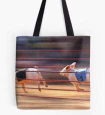 Pig Racing Tote Bag
