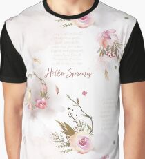 Hello Spring 01 with Text Graphic T-Shirt